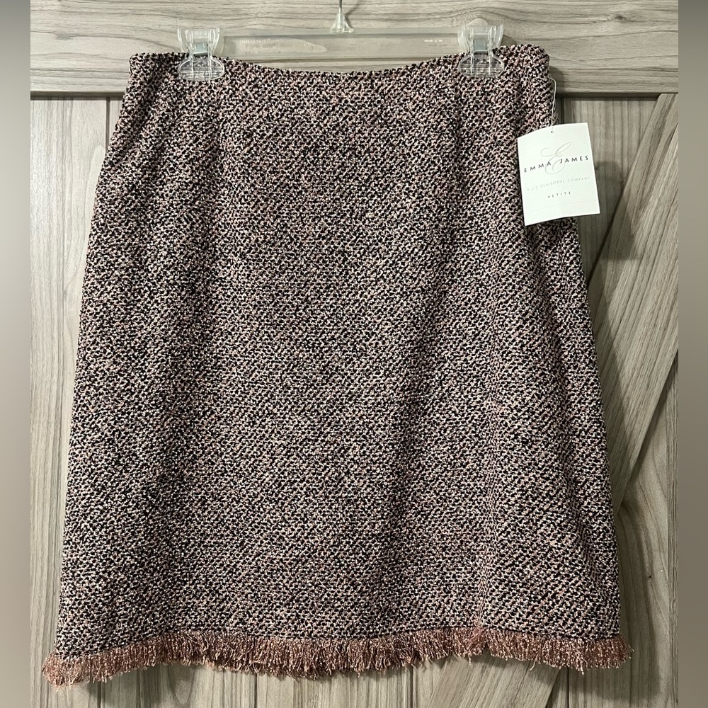 Boucle Skirt with Fringe Hem by Emma James Sz 14P NWT